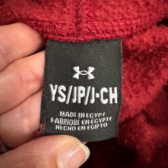 Under Armour Red / Black Fleece Hoodie & Sweat Pants Set Size Small - Picture 4 of 9